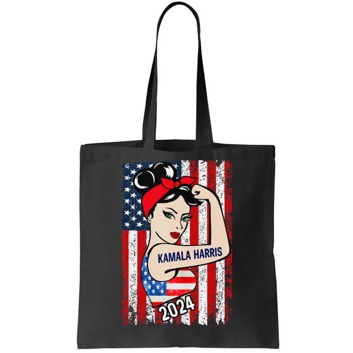 America Flag Vote 47 Kamala Harris 2024 President Tote Bag