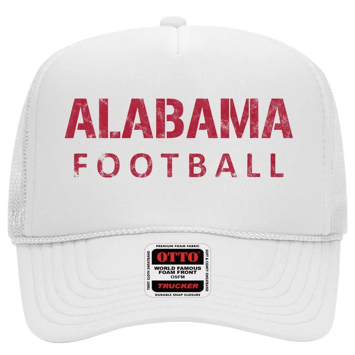 Alabama Football Vintage Distressed High Crown Mesh Trucker Hat