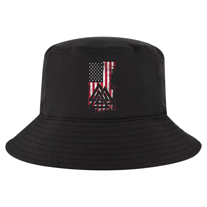 American Flag Viking Valknut Nordic Rune Celtic American Cool Comfort Performance Bucket Hat