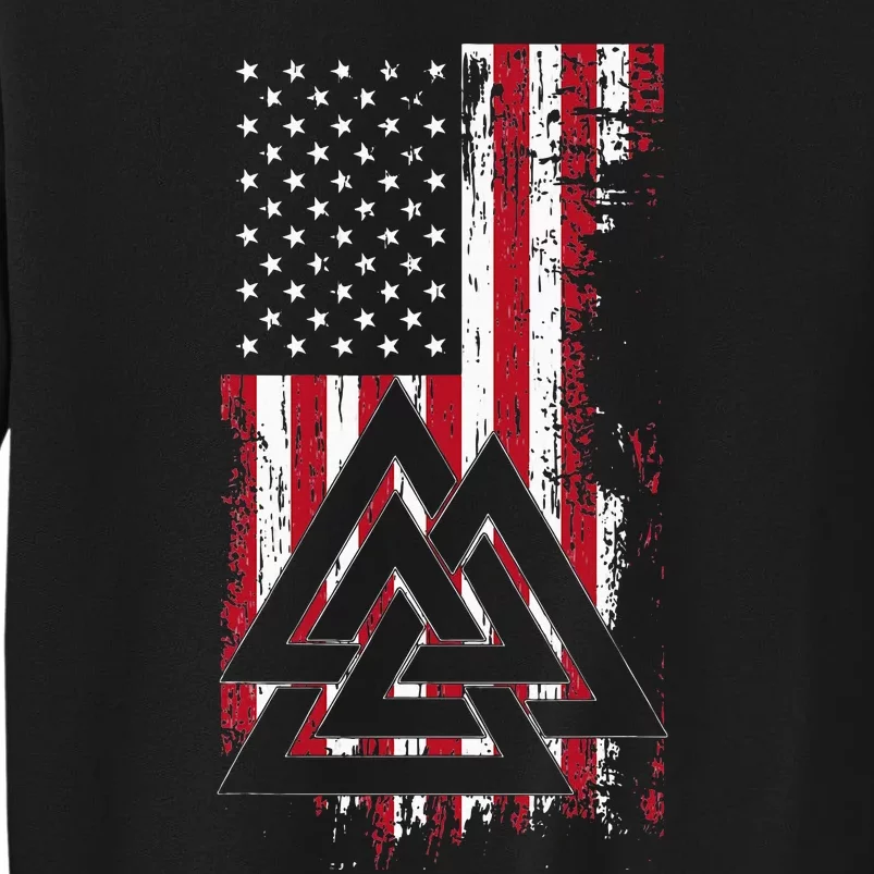 American Flag Viking Valknut Nordic Rune Celtic American Sweatshirt