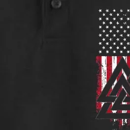 American Flag Viking Valknut Nordic Rune Celtic American Dry Zone Grid Performance Polo