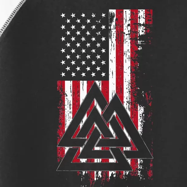 American Flag Viking Valknut Nordic Rune Celtic American Toddler Fine Jersey T-Shirt