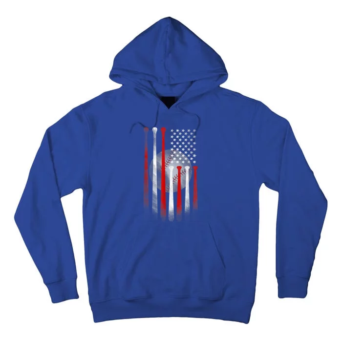 American Flag Vintage Baseball Flag Dad Mom Tee Gift Tall Hoodie