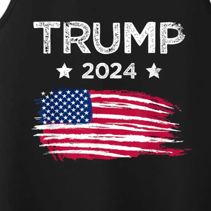 American Flag Vote Trump 2024 Anti Biden 4th Of July Performance Tank