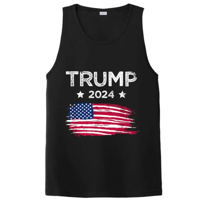 American Flag Vote Trump 2024 Anti Biden 4th Of July Performance Tank