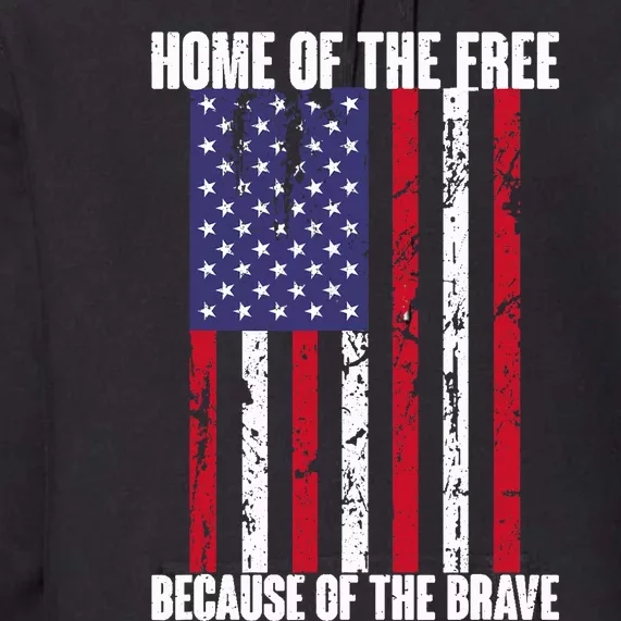 American Flag Veteran For: Home Of The Free Premium Hoodie