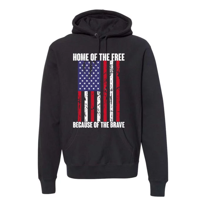 American Flag Veteran For: Home Of The Free Premium Hoodie