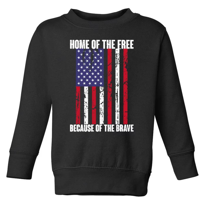 American Flag Veteran For: Home Of The Free Toddler Sweatshirt