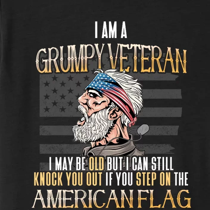 American Flag Veterans Day Patriotic Grumpy Veteran Grandpa ChromaSoft Performance T-Shirt