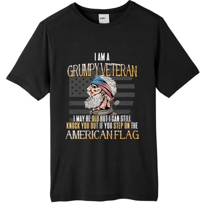 American Flag Veterans Day Patriotic Grumpy Veteran Grandpa ChromaSoft Performance T-Shirt