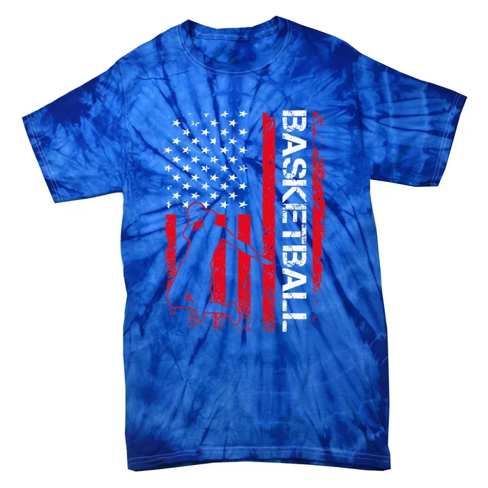 American Flag Vintage Basketball USA Flag Tie-Dye T-Shirt