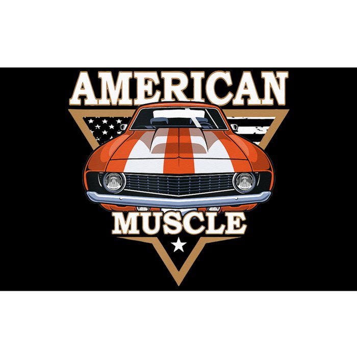 American Flag Vintage Muscle Car Hot Rod And Muscle Car Bumper Sticker