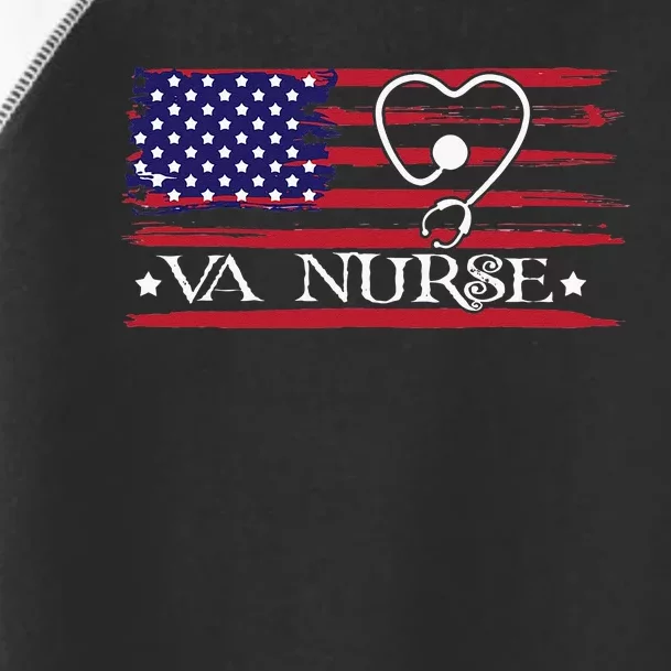 American Flag VA Nurse Patriotic 4th Of July Toddler Fine Jersey T-Shirt