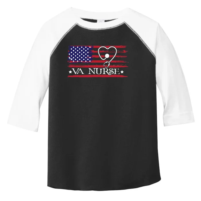 American Flag VA Nurse Patriotic 4th Of July Toddler Fine Jersey T-Shirt