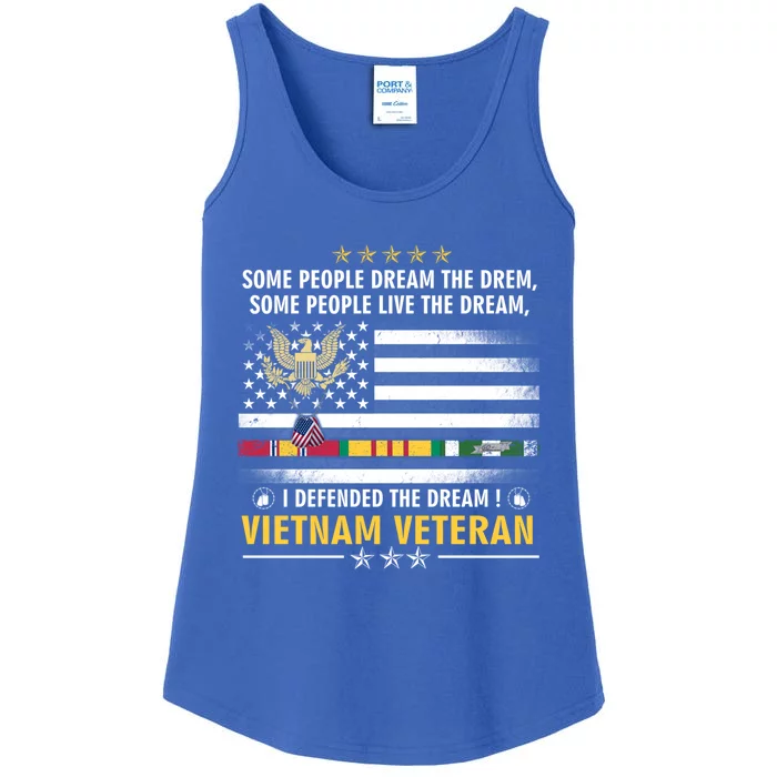 American Flag Veterans Day Patriotic Vietnam Veteran Grandpa Gift Ladies Essential Tank