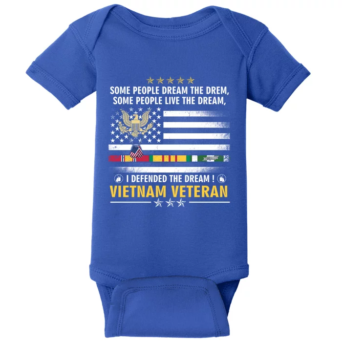 American Flag Veterans Day Patriotic Vietnam Veteran Grandpa Gift Baby Bodysuit