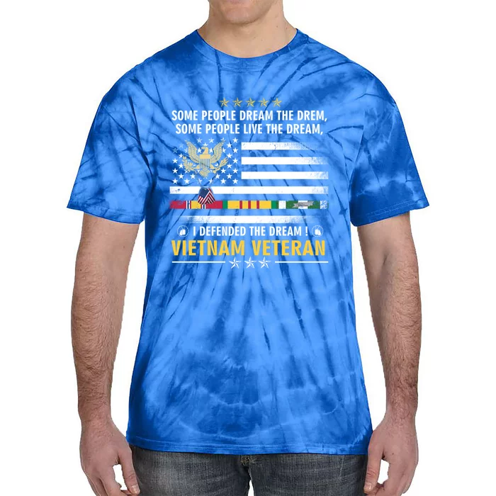 American Flag Veterans Day Patriotic Vietnam Veteran Grandpa Gift Tie-Dye T-Shirt