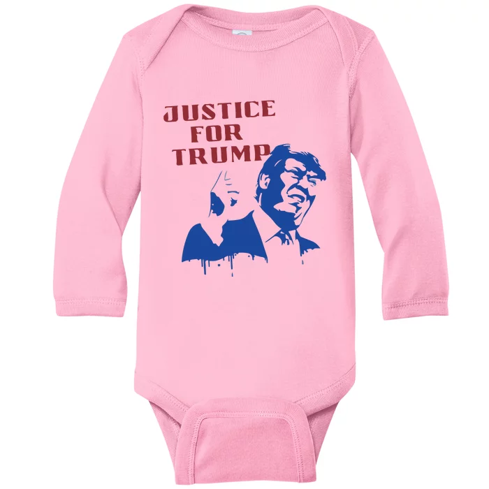 American Flag Vintage Trump 2024 Baby Long Sleeve Bodysuit