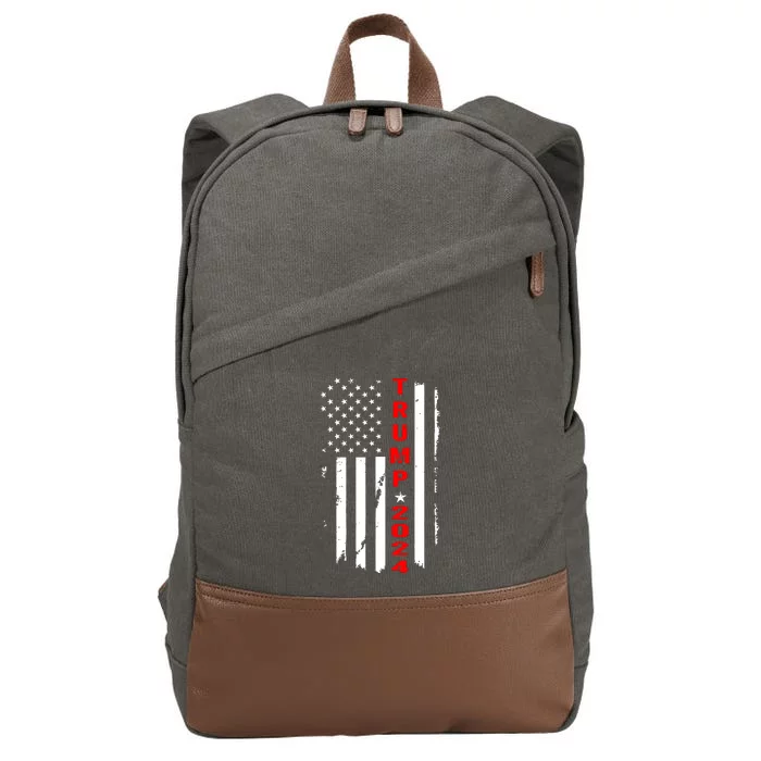 American Flag Vintage Trump 2024 Cotton Canvas Backpack