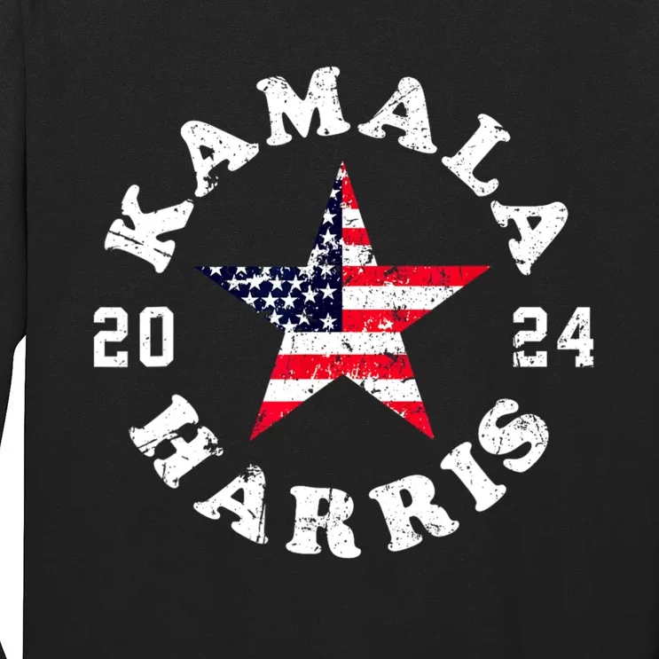 American Flag Vote Kamala Harris 2024 President Gift Long Sleeve Shirt