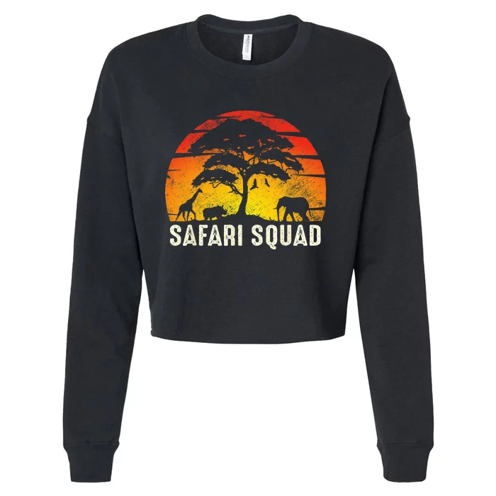 African Family Vacation Safari Squad Funny Matching Trip Cropped Pullover Crew