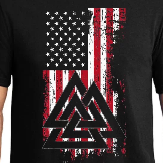 American Flag Viking Valknut Nordic Rune Celtic American Pajama Set