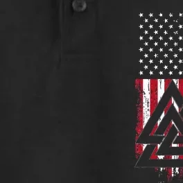 American Flag Viking Valknut Nordic Rune Celtic American Dry Zone Grid Performance Polo