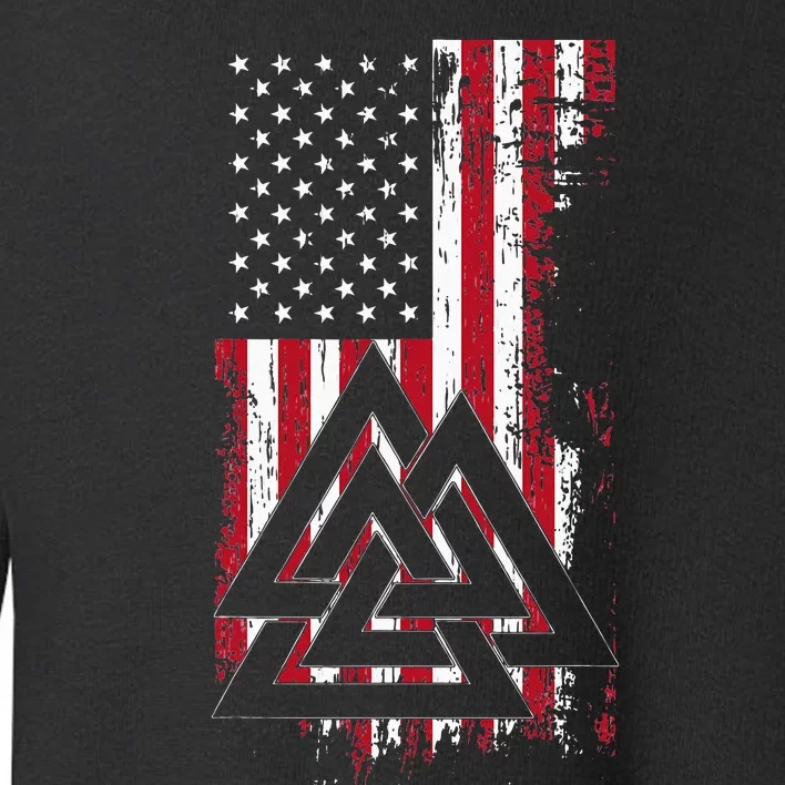 American Flag Viking Valknut Nordic Rune Celtic American Toddler Sweatshirt