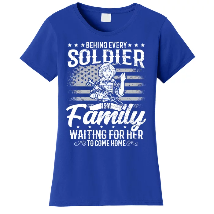 American Flag Veterans Day Patriotic Soldier Army Mom Gift Women's T-Shirt