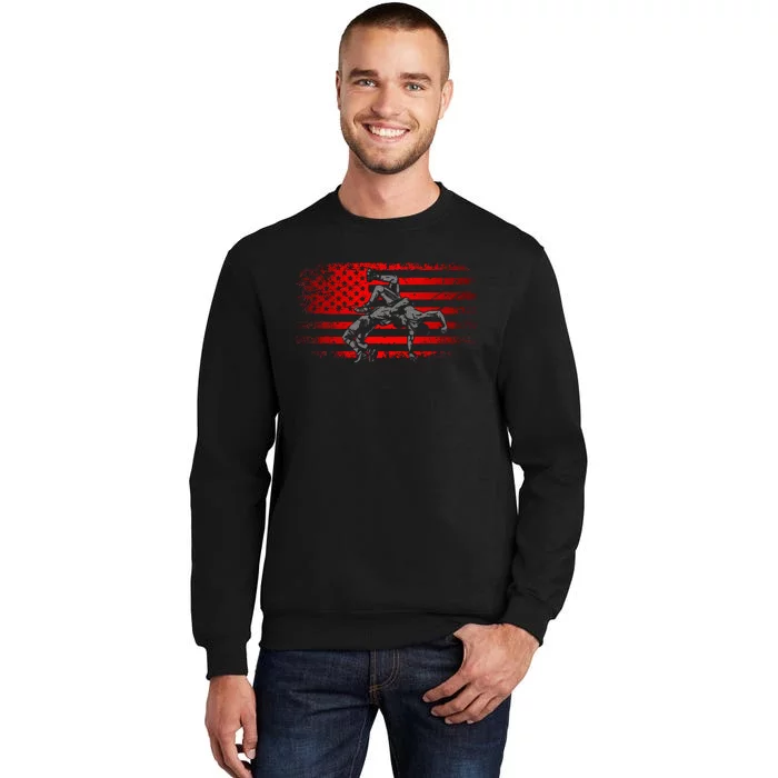 American Flag Wrestling Wrestling Tall Sweatshirt