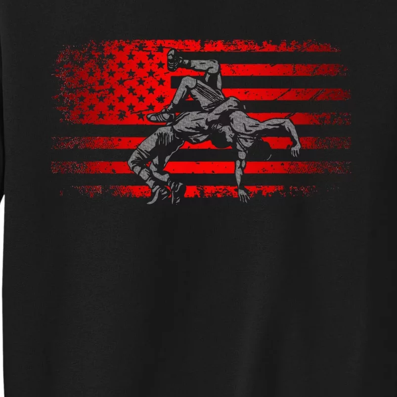 American Flag Wrestling Wrestling Tall Sweatshirt