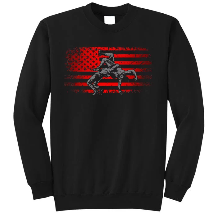 American Flag Wrestling Wrestling Tall Sweatshirt