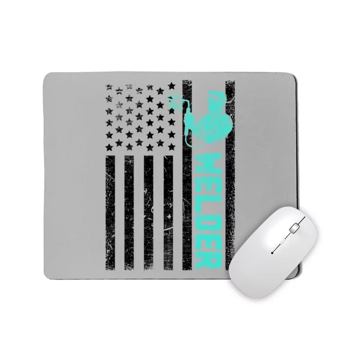 American Flag Welder Welding Vintage Metal Worker Cool Funny Gift Cool Gift Mousepad