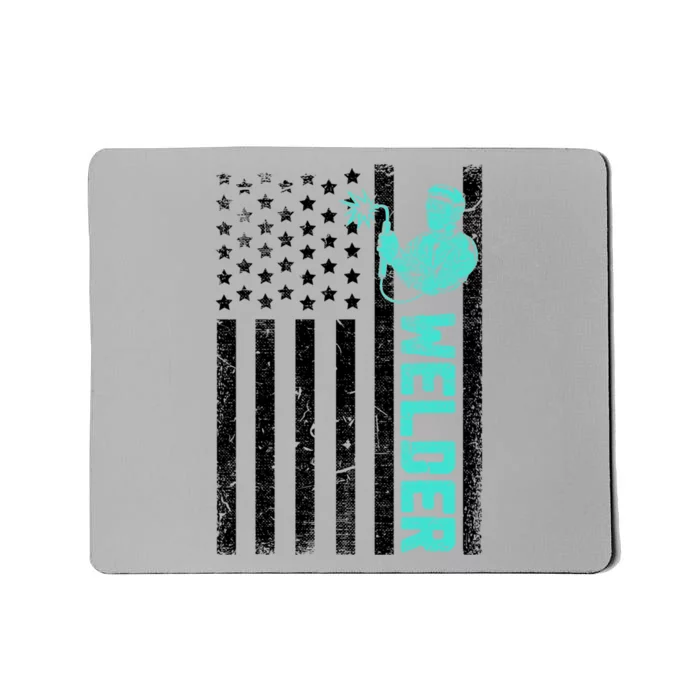 American Flag Welder Welding Vintage Metal Worker Cool Funny Gift Cool Gift Mousepad