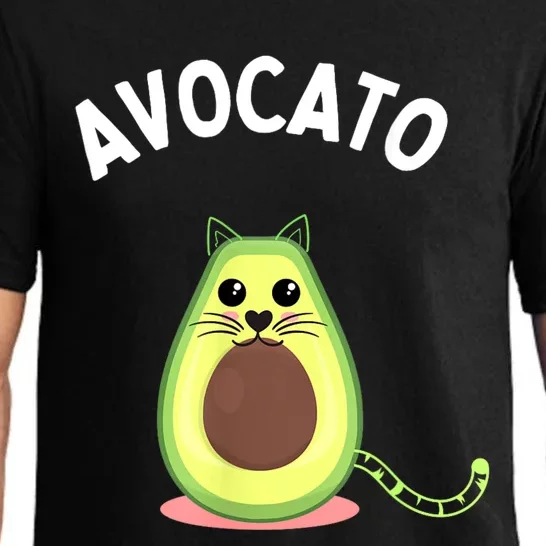 Avocato For Women Cute Cat Avocado Lover Pajama Set