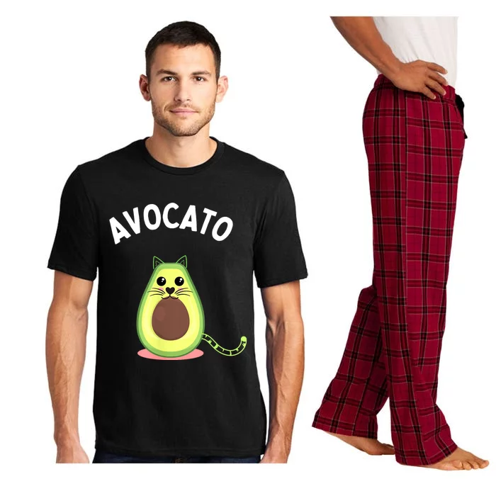 Avocato For Women Cute Cat Avocado Lover Pajama Set