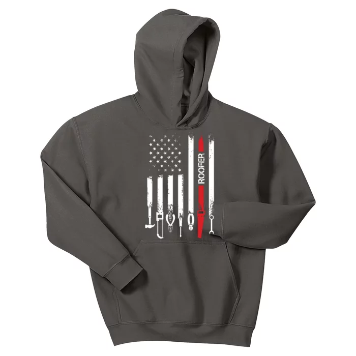 American Flag With Roofer For Women Men Father Kids Hoodie