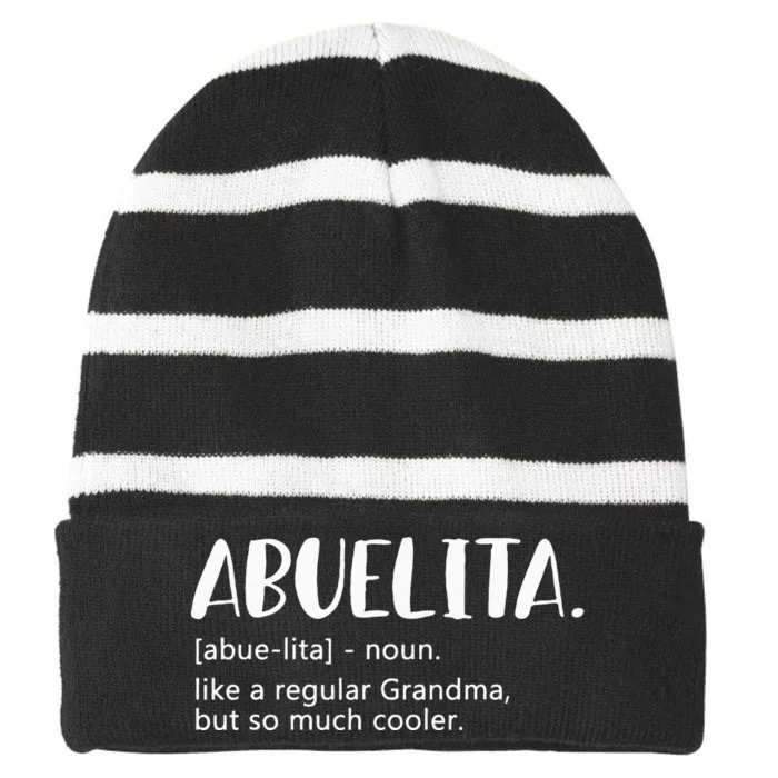 Abuelita For Women Mothers Day For Grandma Abuelita Striped Beanie with Solid Band