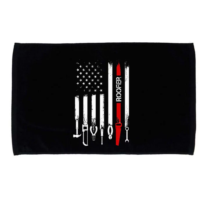 American Flag with Roofer for wo father Microfiber Hand Towel