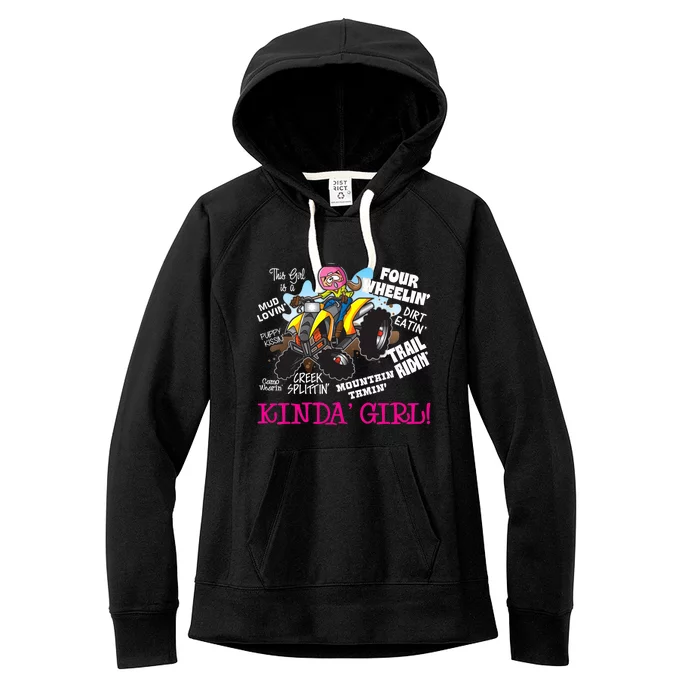 ATV Four Wheeler Off Road Trail Riding Kinda Girl Women's Fleece Hoodie