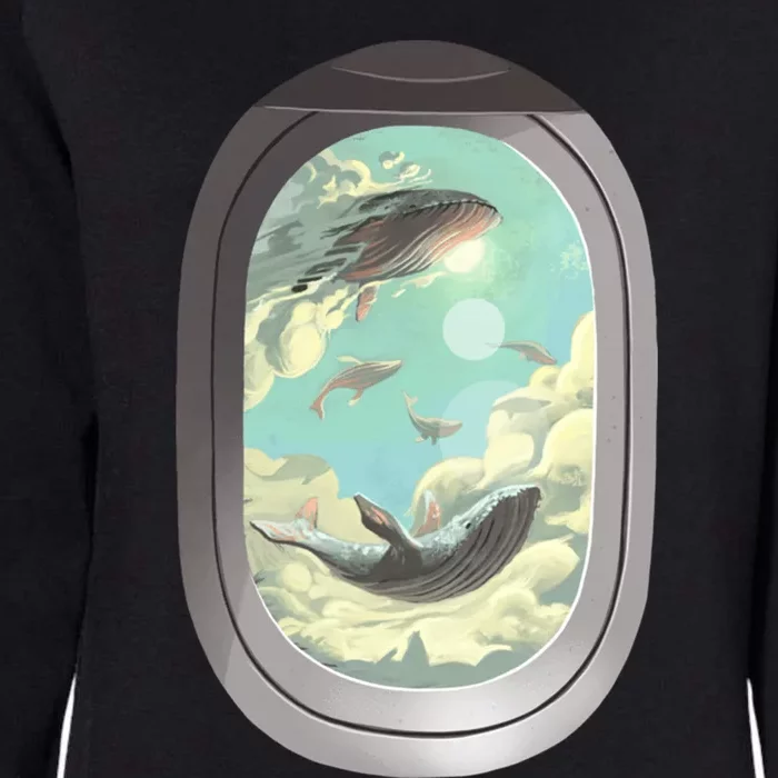 Abstract Flying Whales Womens California Wash Sweatshirt