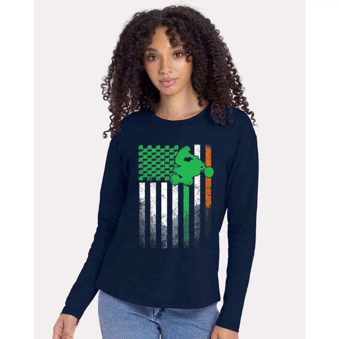 ATV Four Wheeler Bike Gift St. Patrick's Day Irish American Womens Cotton Relaxed Long Sleeve T-Shirt