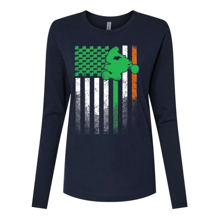 ATV Four Wheeler Bike Gift St. Patrick's Day Irish American Womens Cotton Relaxed Long Sleeve T-Shirt