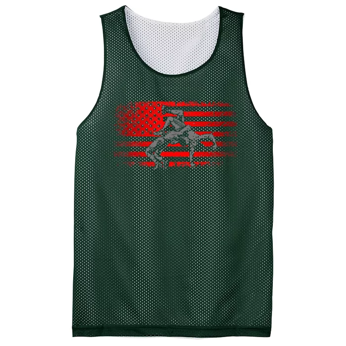 American Flag Wrestling   Wrestling Mesh Reversible Basketball Jersey Tank