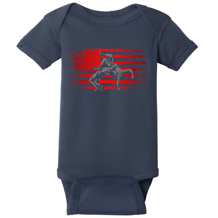 American Flag Wrestling   Wrestling Baby Bodysuit