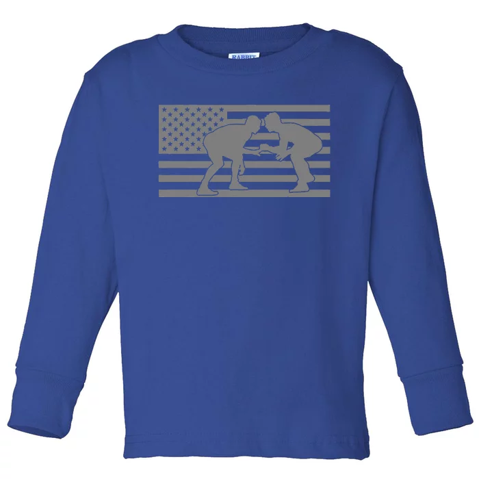 American Flag Wrestling Apparel  Wrestling Toddler Long Sleeve Shirt