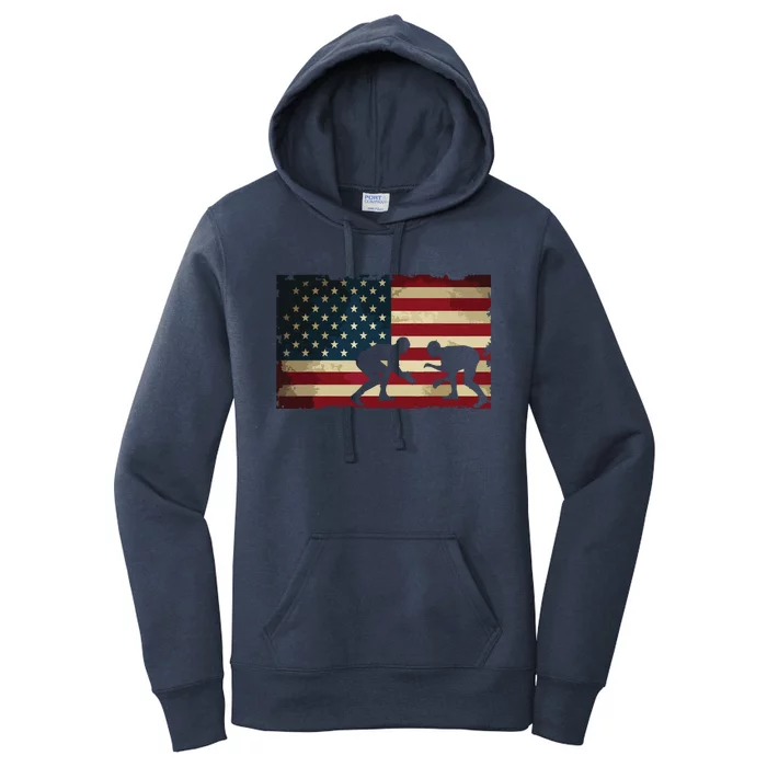 American Flag Wrestling Cool USA Wrestle Gift Tee For Fans Women's Pullover Hoodie