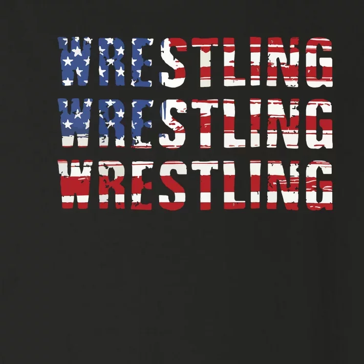 American Flag Wrestling USA Flag Wrestling Toddler Long Sleeve Shirt