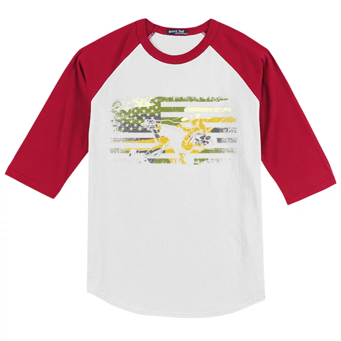 American Flag Wrestling Wrestling Kids Colorblock Raglan Jersey