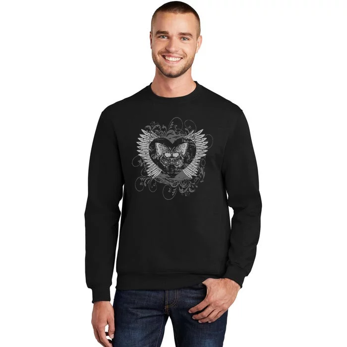 Aesthetic Fairy Wings Heart Alt Butterfly Grunge Sweatshirt